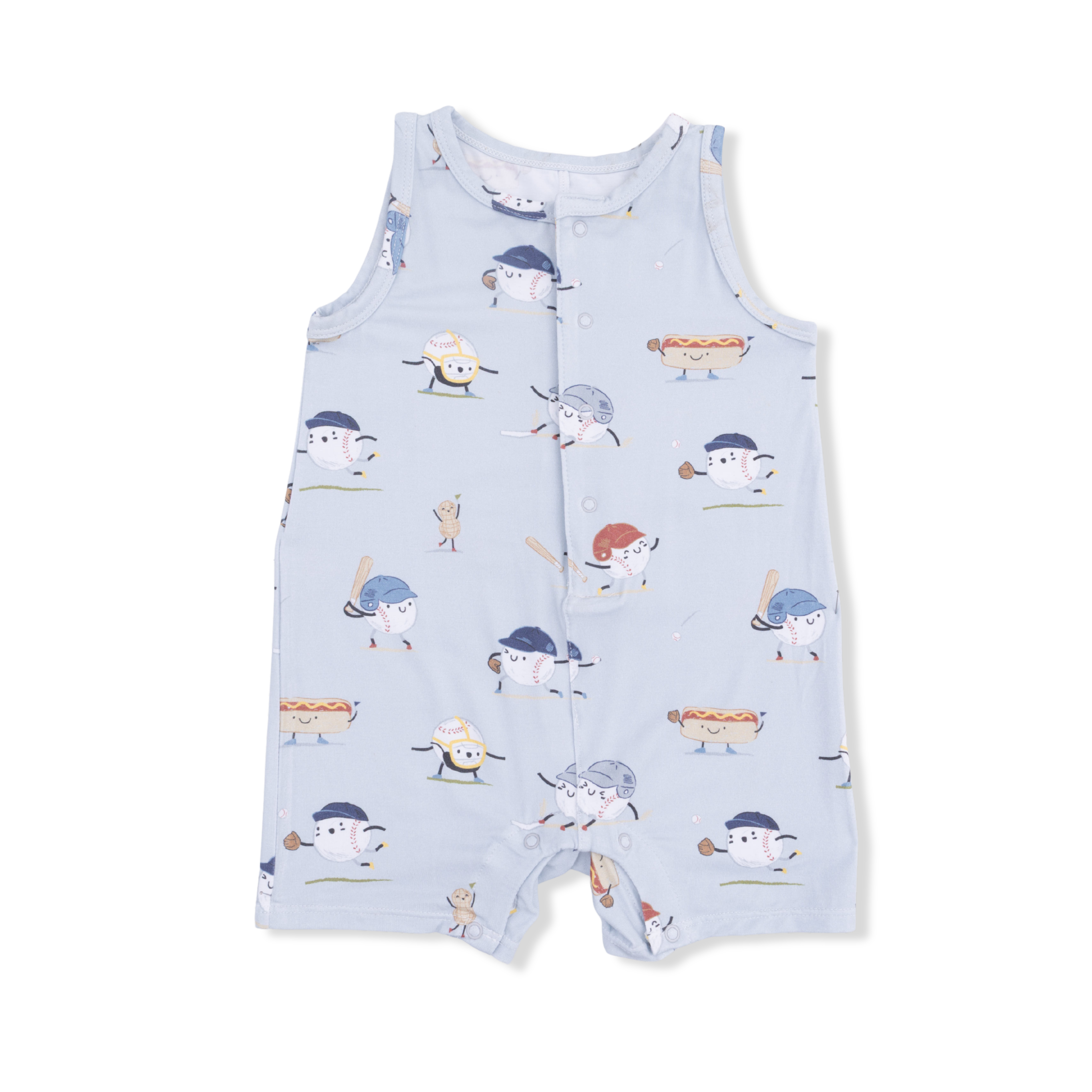 Baseballs Playing Baseball - Sleeveless Shortie Romper
