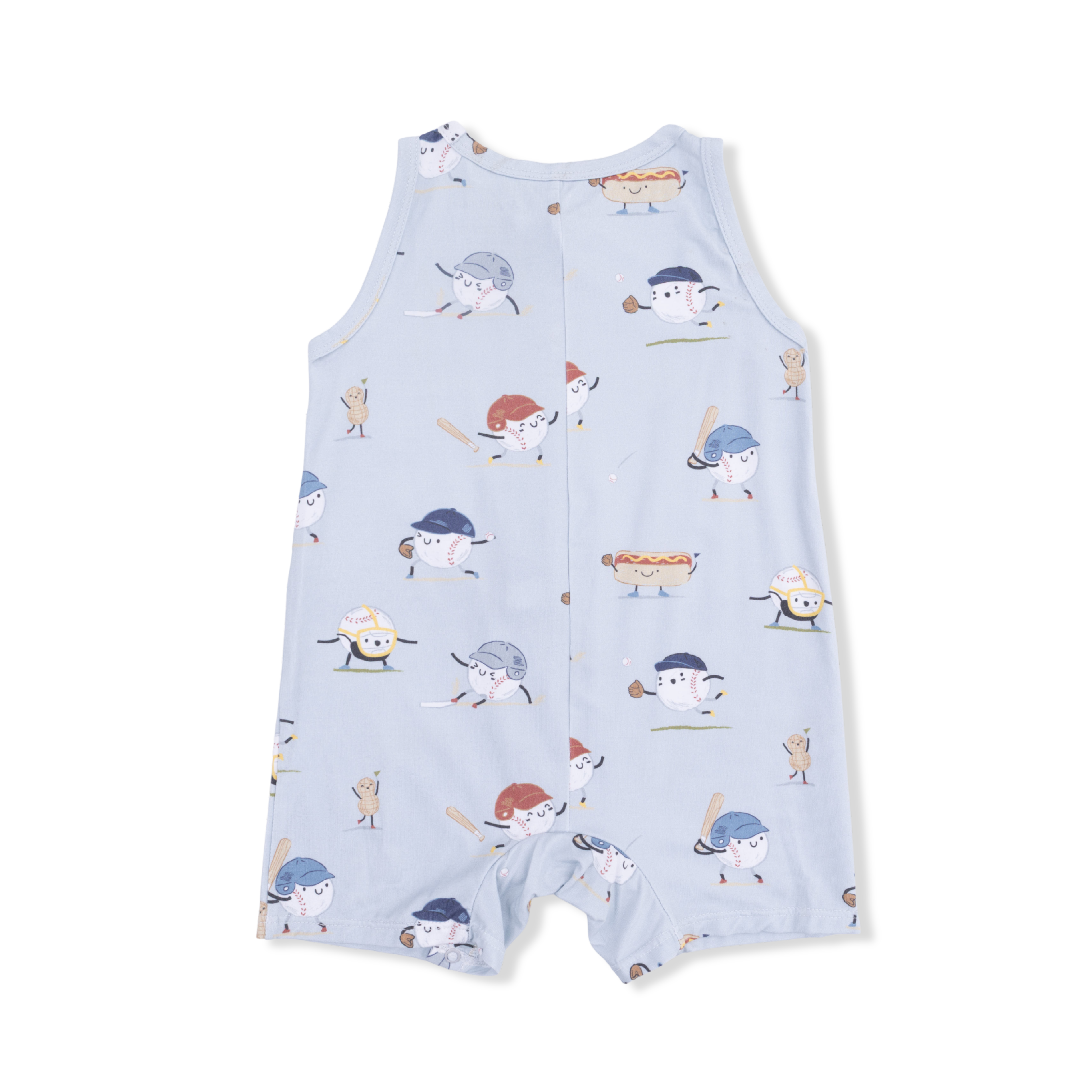 Baseballs Playing Baseball - Sleeveless Shortie Romper