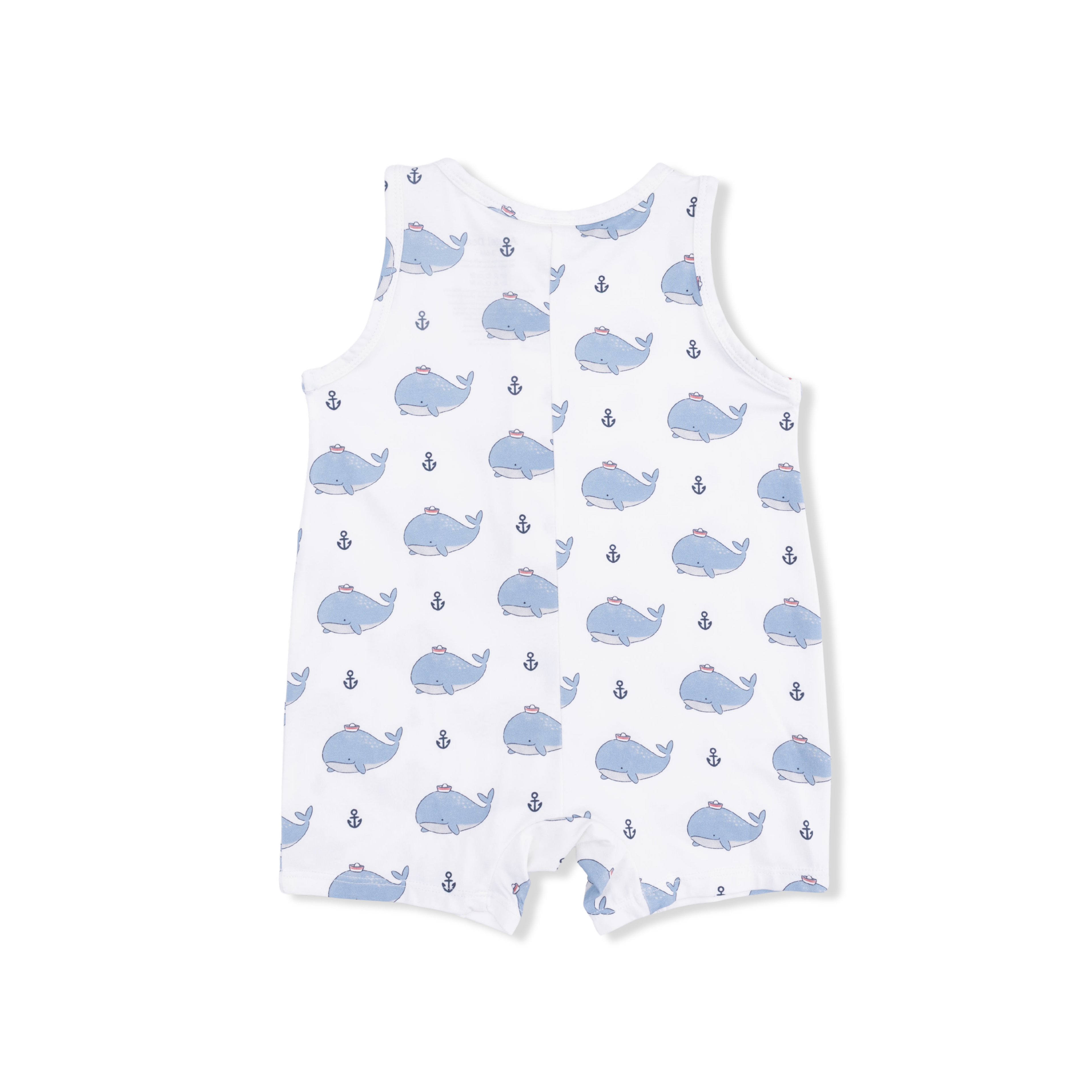 Bubbly Sailor Whales Blue - Sleeveless Shortie Romper