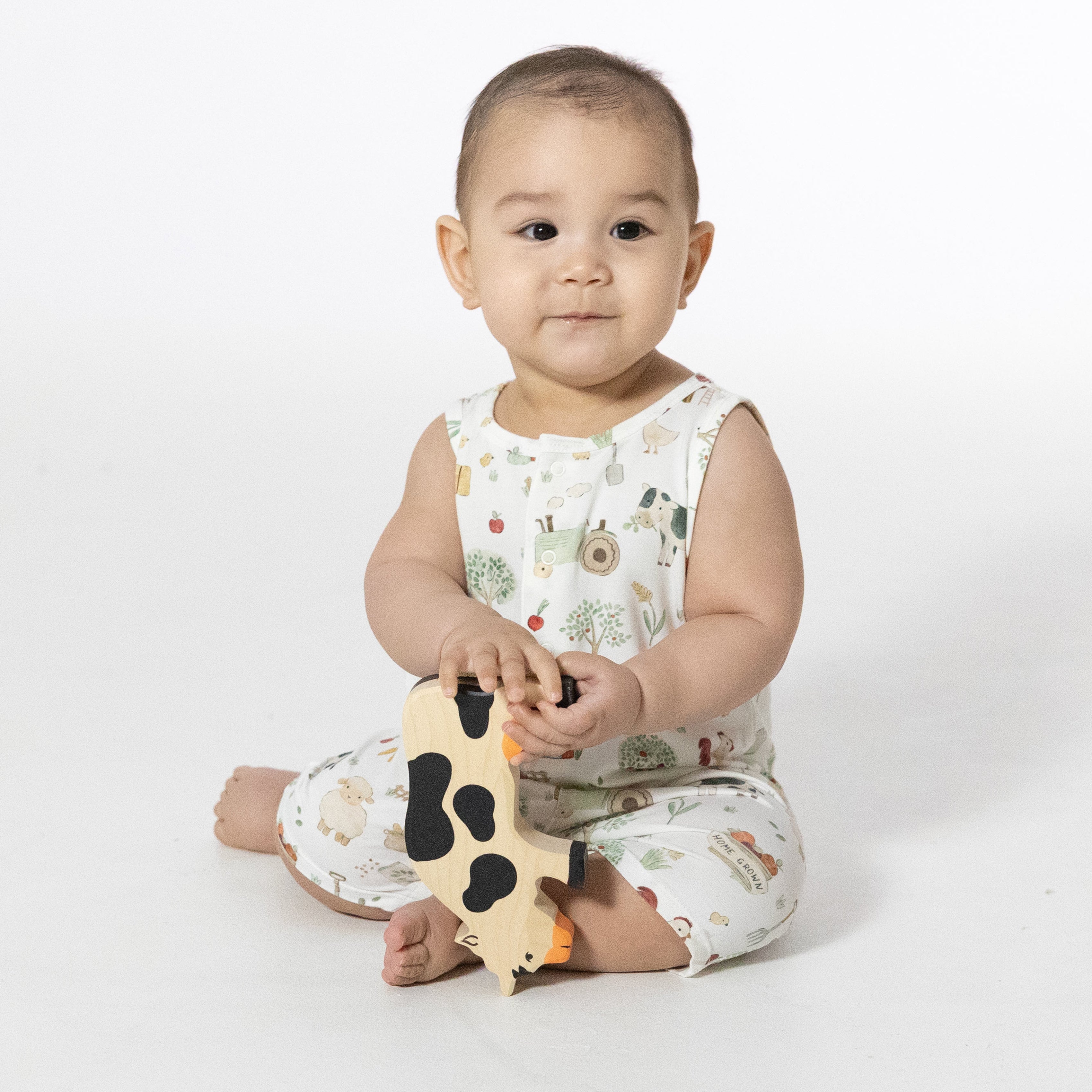 Cute Farm Animals Uni - Sleeveless Shortie Romper