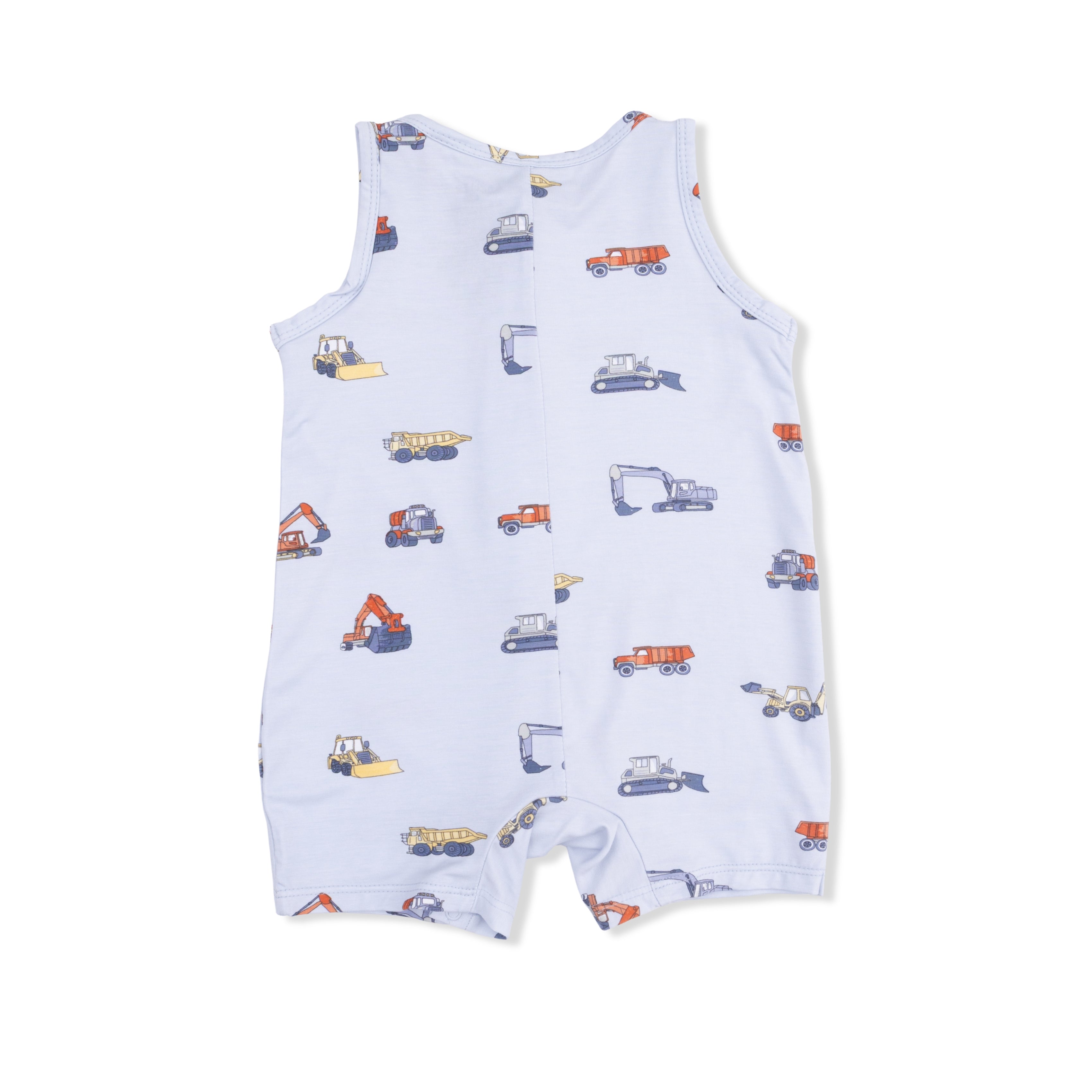 Construction Vehicles - Sleeveless Shortie Romper