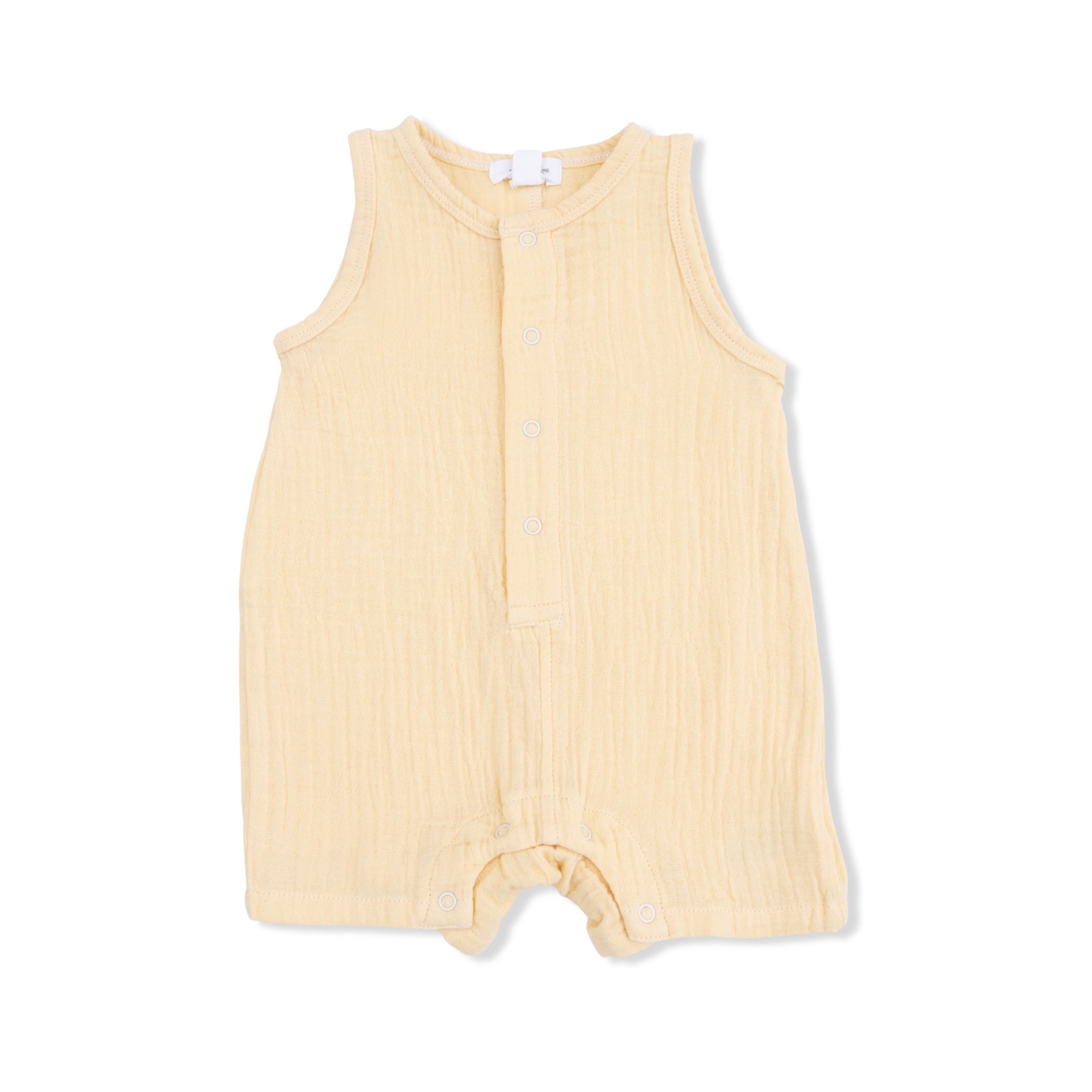 Solid Muslin Italian Straw - Sleeveless Shortie Romper