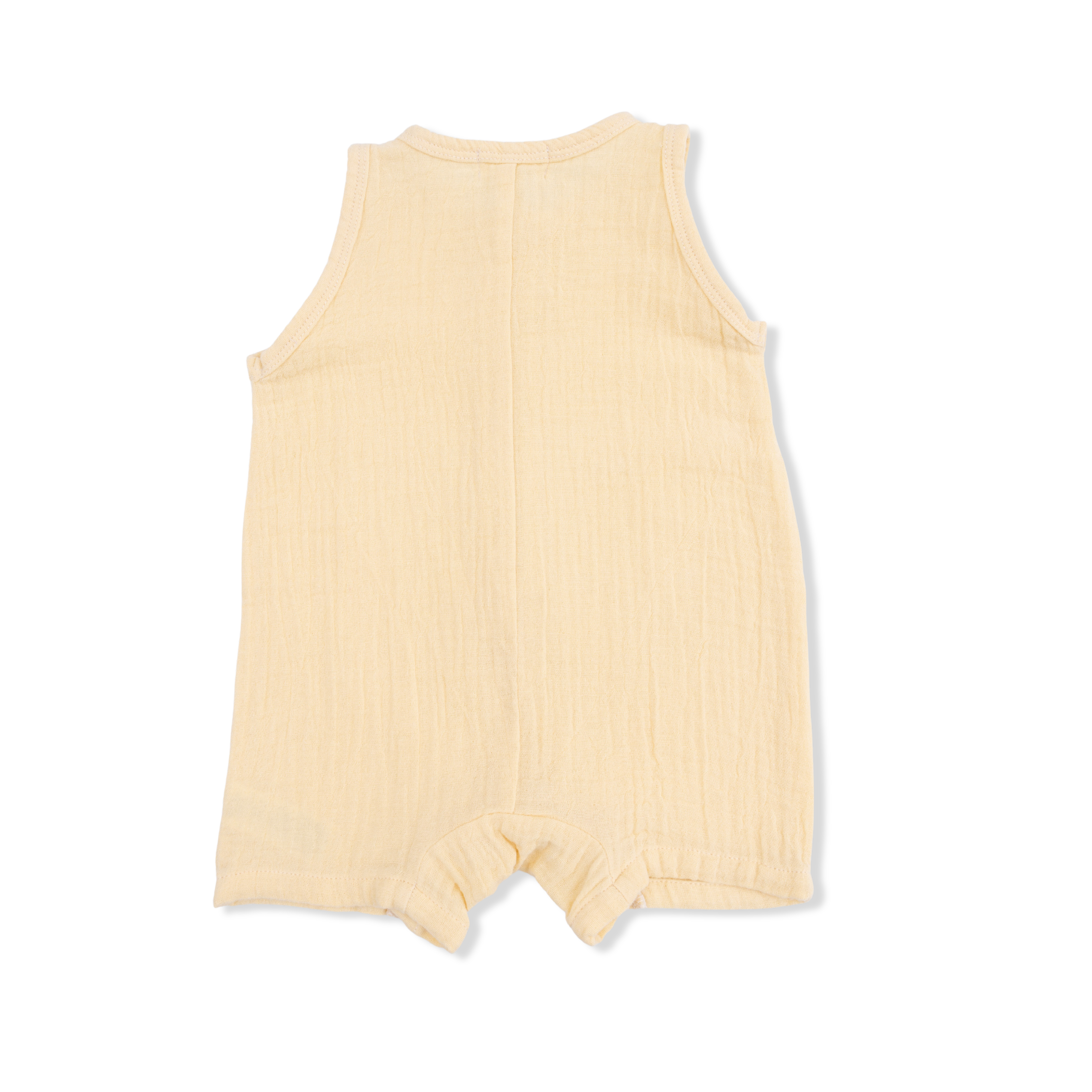 Solid Muslin Italian Straw - Sleeveless Shortie Romper