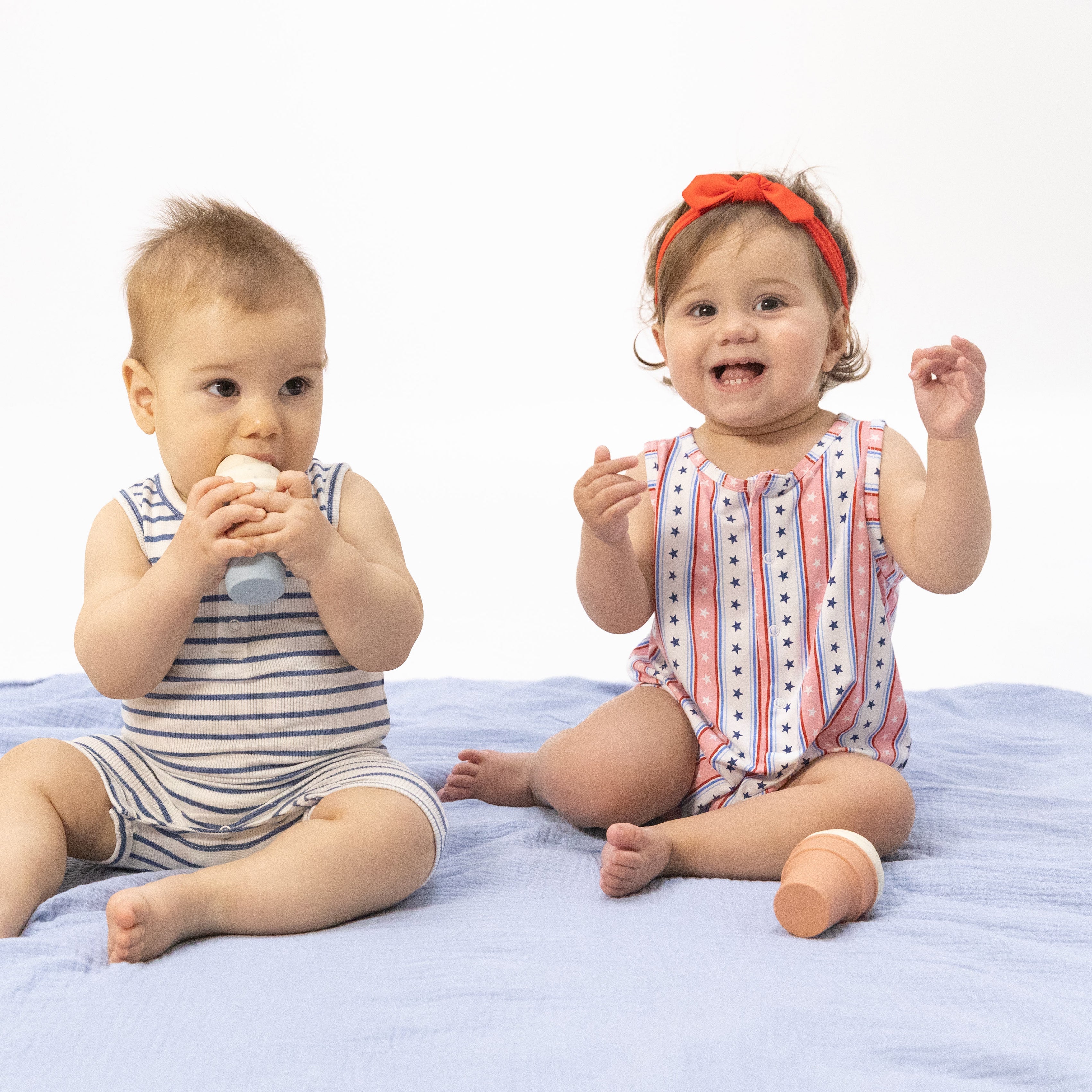 Stars And Stripes - Sleeveless Shortie Romper