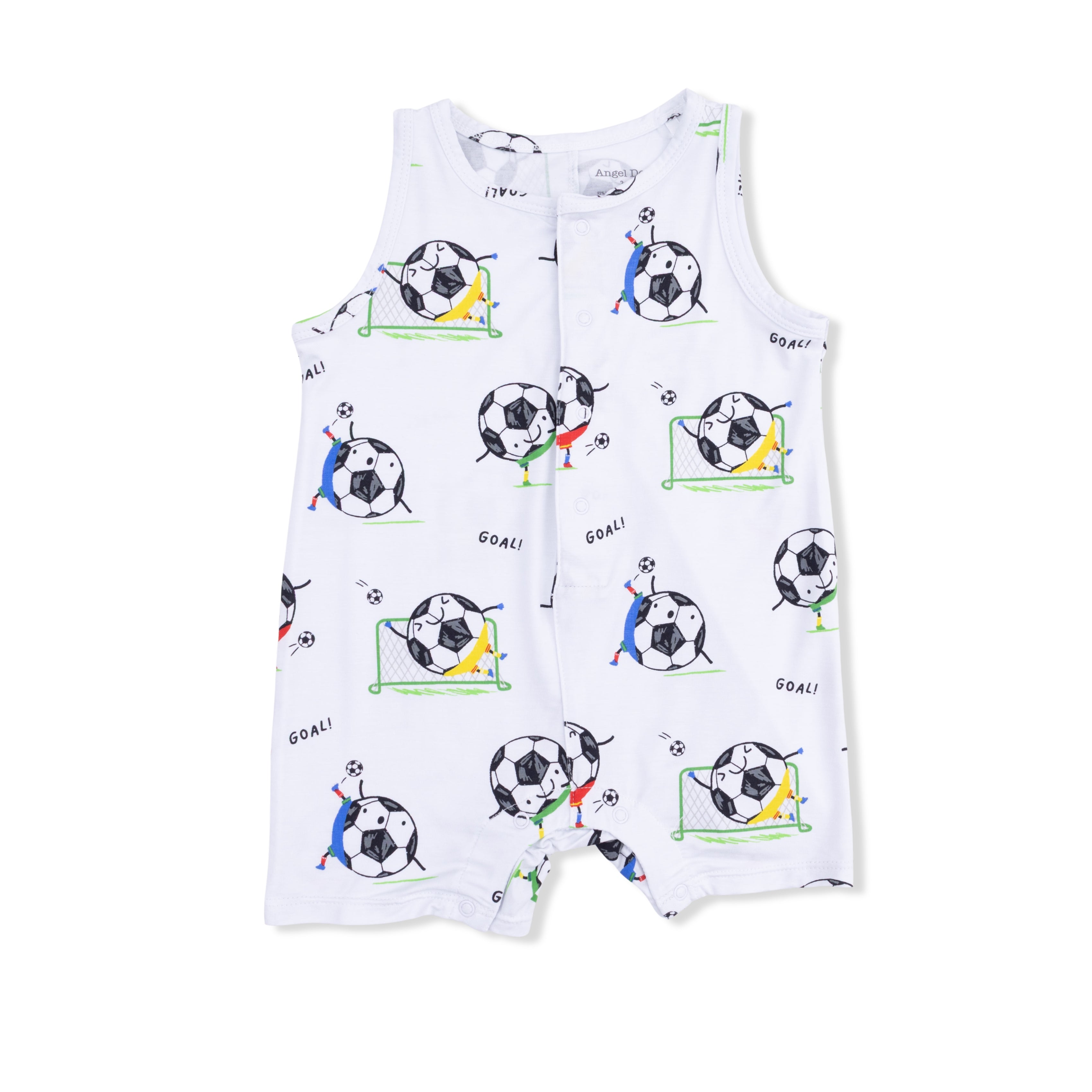 Soccer Balls Playing Soccer Blue - Sleeveless Shortie Romper