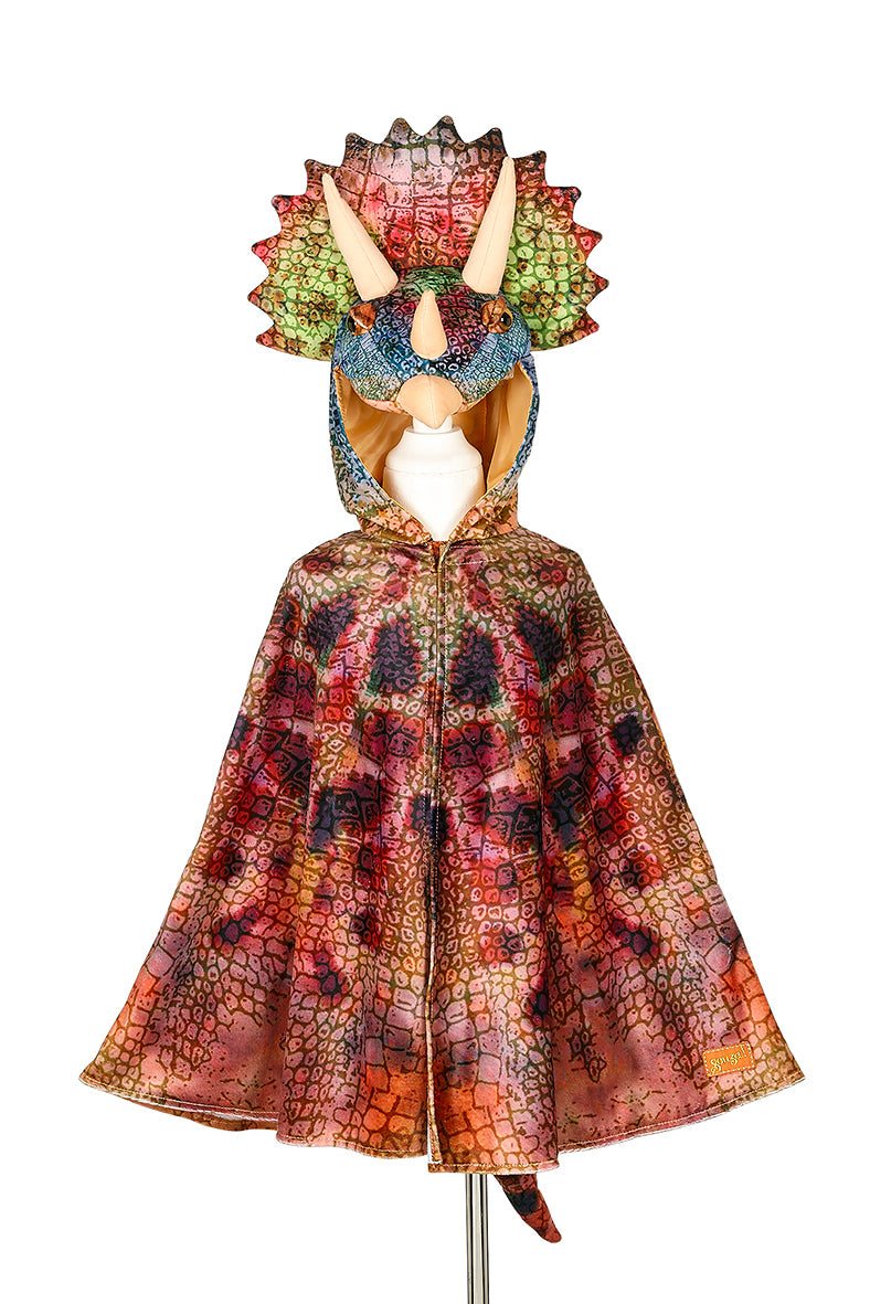 Triceratops Dragon Costume Cape For Kids - Carnival & Festive Use - Sz 4–7 Yrs