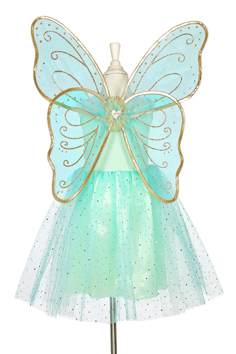 Camille -dress And Wings Set (green) - Role-play For Children (2 Sizes)