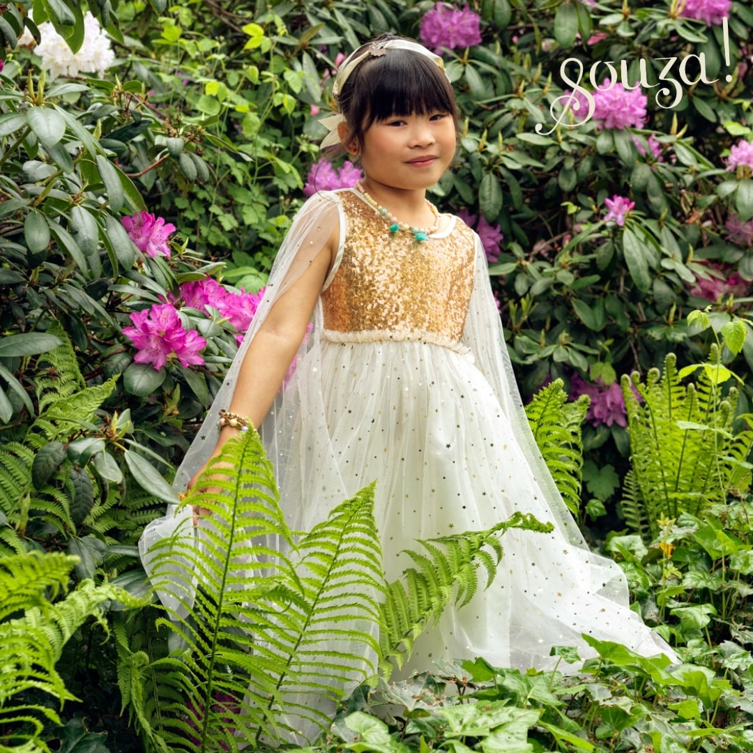 Dorianne Gold Fairy Dress For Kids - Carnival & Festive Use Sz 5-7 Yrs