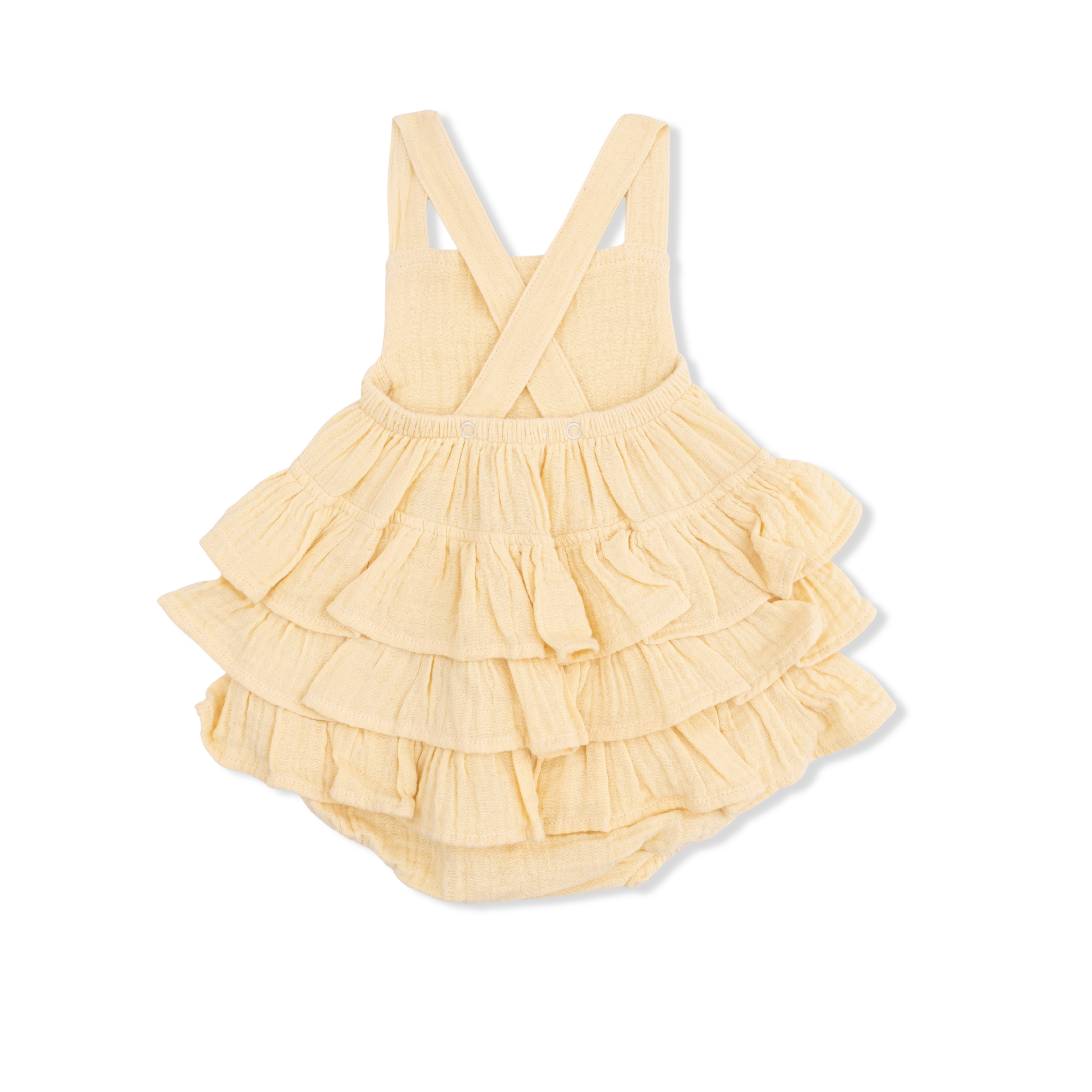 Solid Muslin Italian Straw - Ruffle Sunsuit
