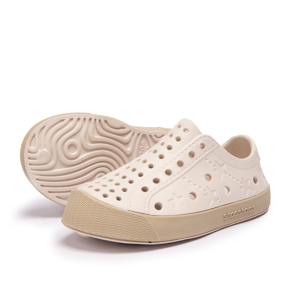 Toddler Perforated Slip On Water Sneakers in Cream - Curbside