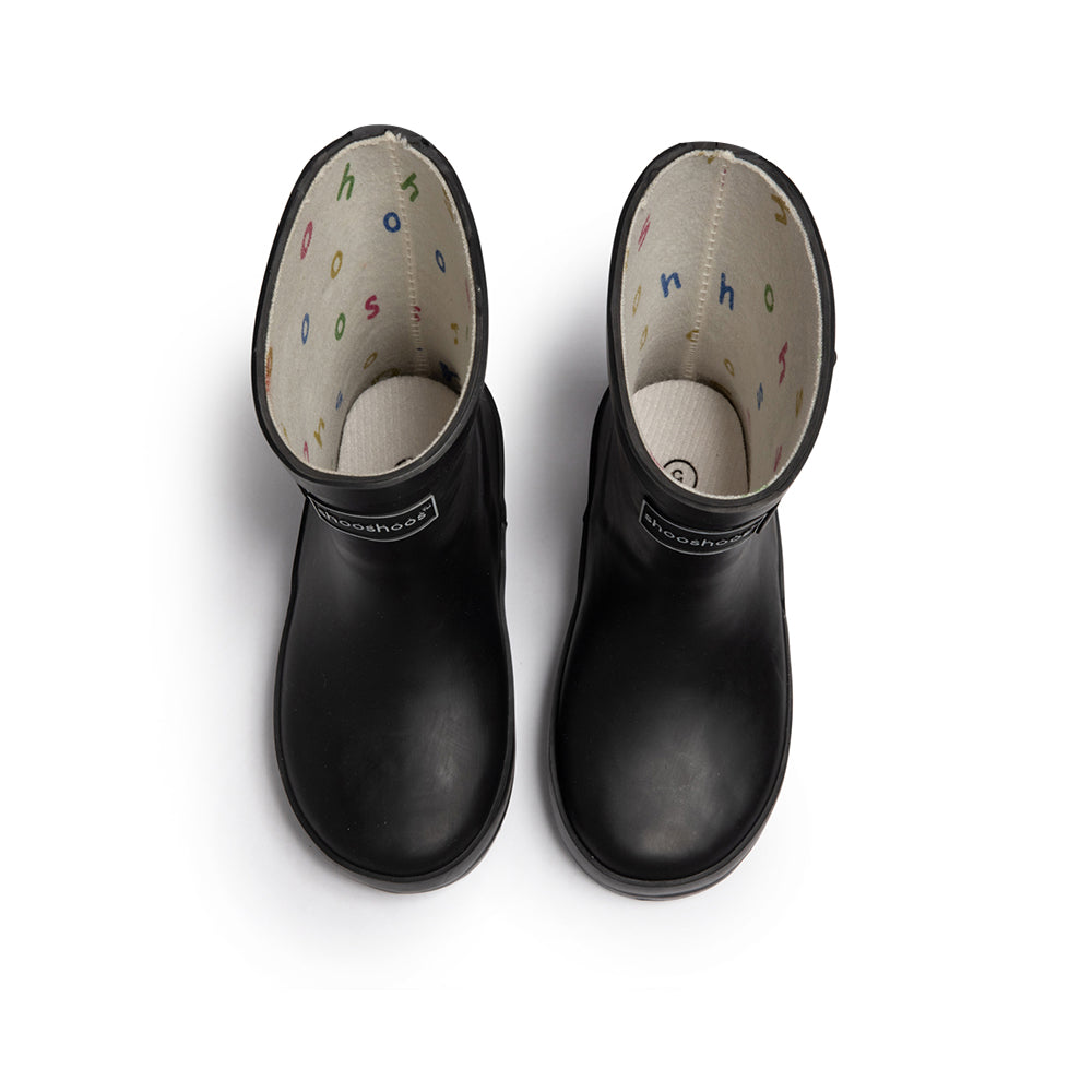 Toddler Rain Boots in Black - Arrow