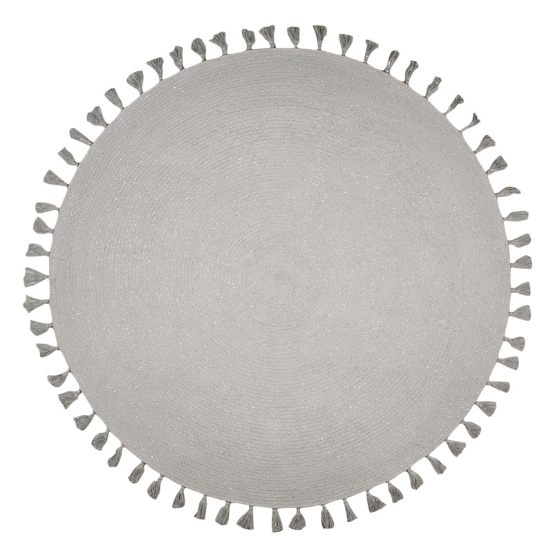 Josephine Silver Gray Rug With Tassels