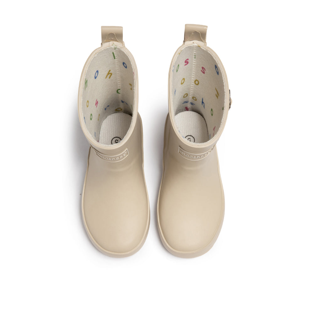 Toddler Rain Boots in Cream - Captain Peabody