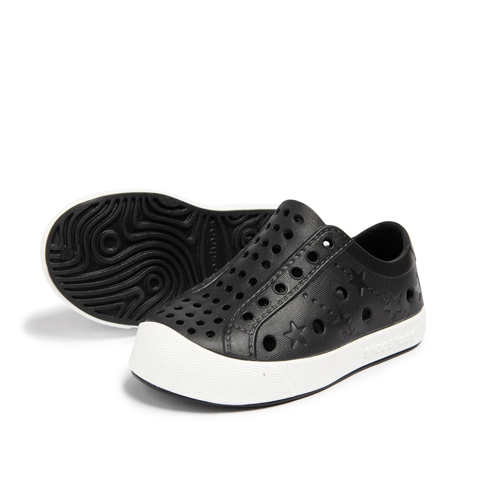 Toddler Perforated Slip On Water Sneakers in Black - Ello