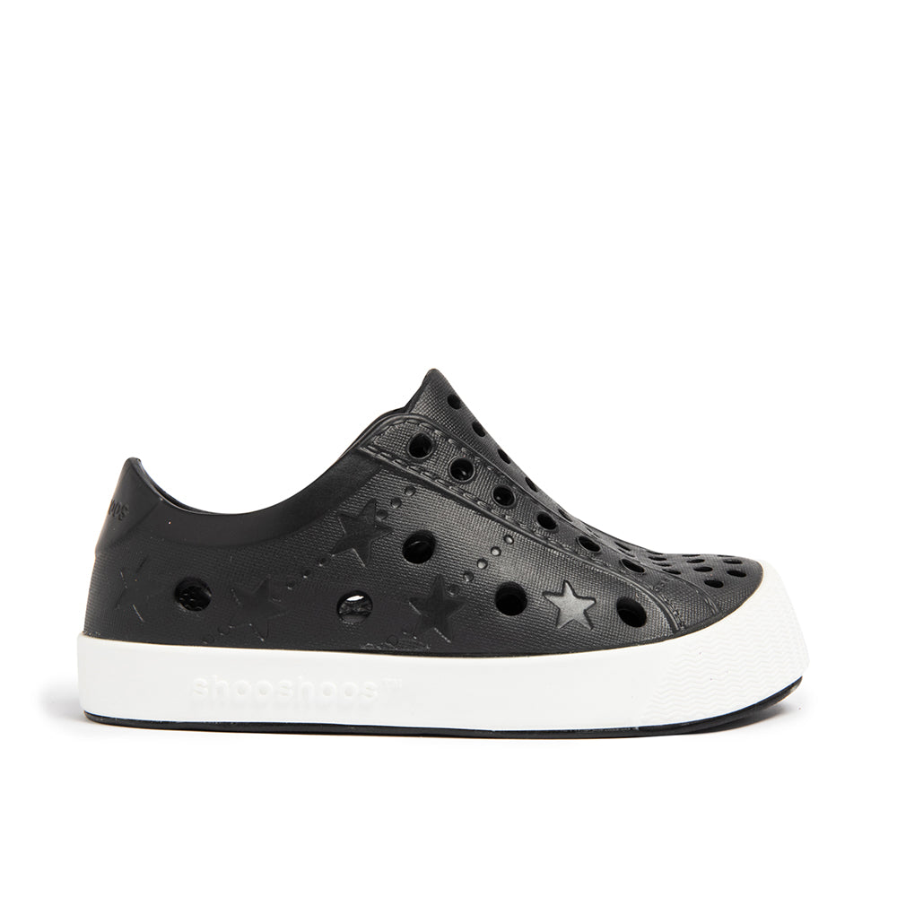 Toddler Perforated Slip On Water Sneakers in Black - Ello