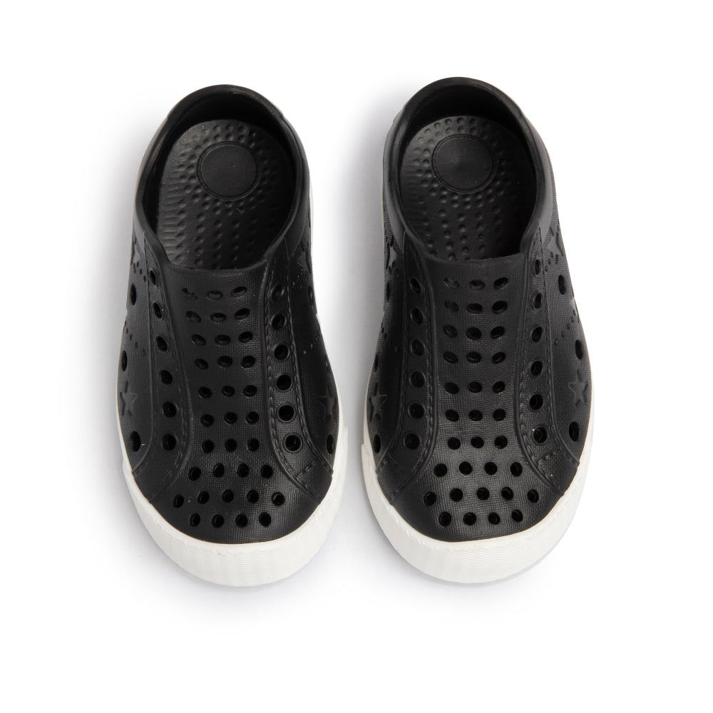 Toddler Perforated Slip On Water Sneakers in Black - Ello