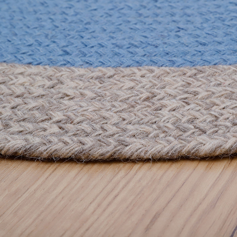 Nolan Blue Braided Wool Children's Rug