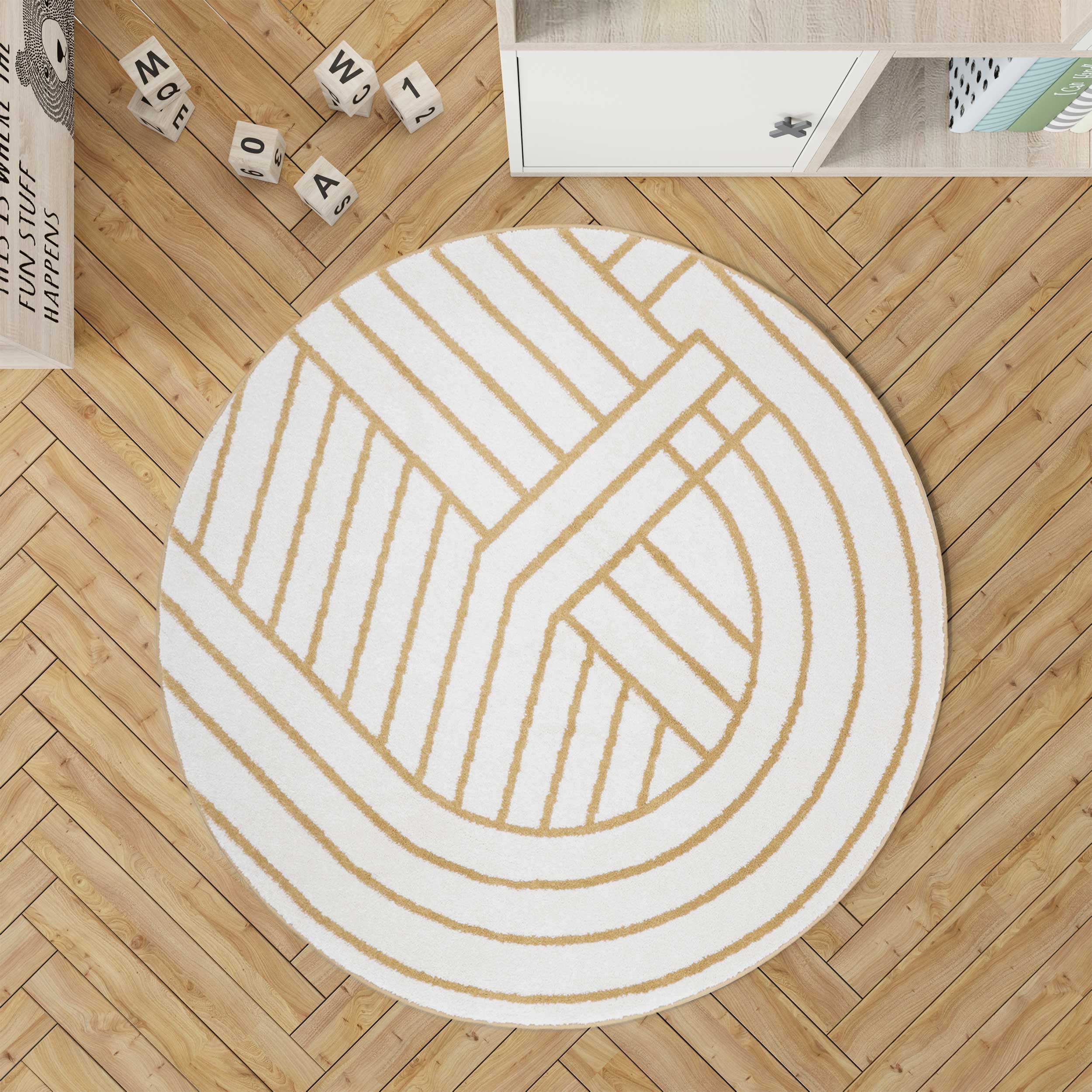 Luisa M Geometric Round Rug