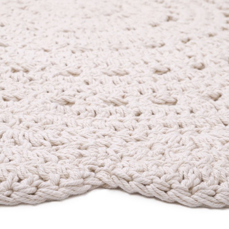Alma Ecru Hand Crochet Children's Rug