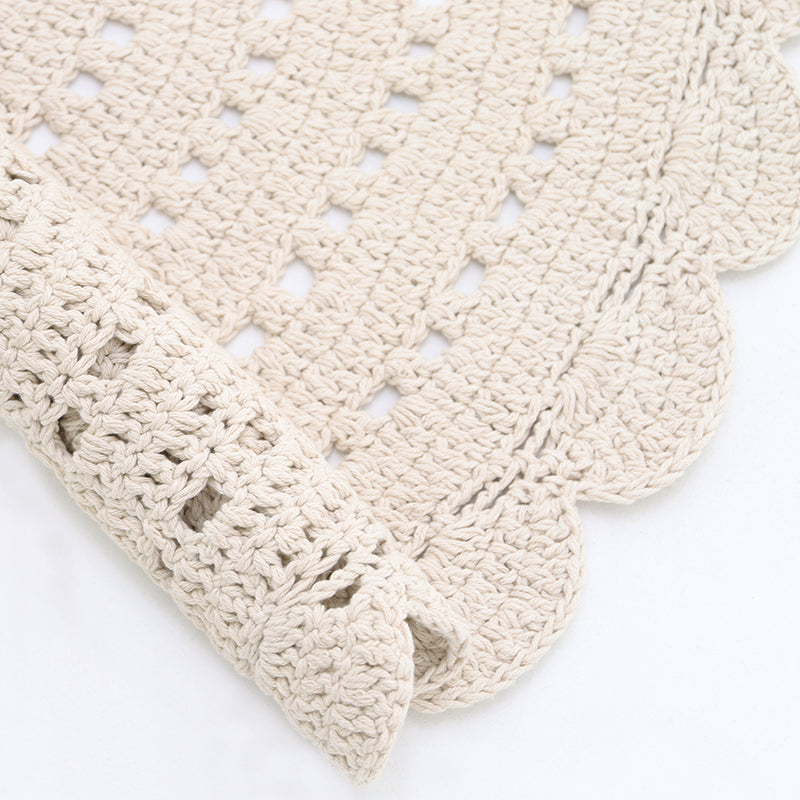 Alma Ecru Hand Crochet Children's Rug