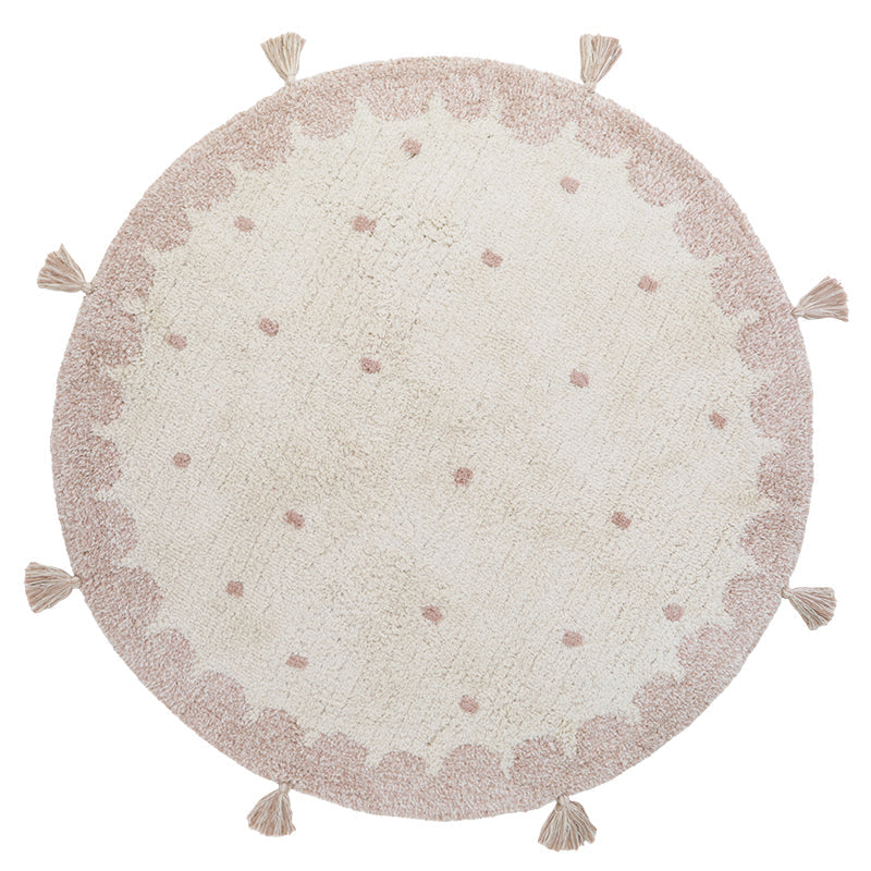 Mallen Round Children's Rug With Polka Dots