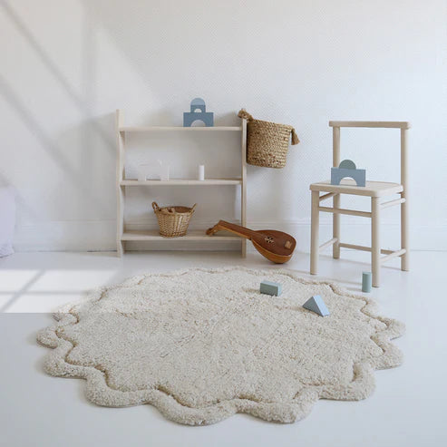 Children's Washable Cotton Mat Sweet April Ecru