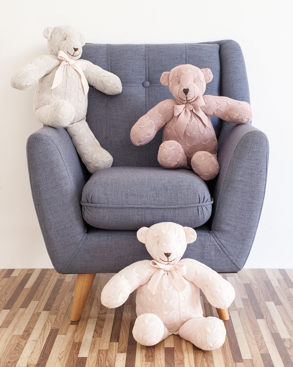 Plush Cable Knit Teddy Bear Classic