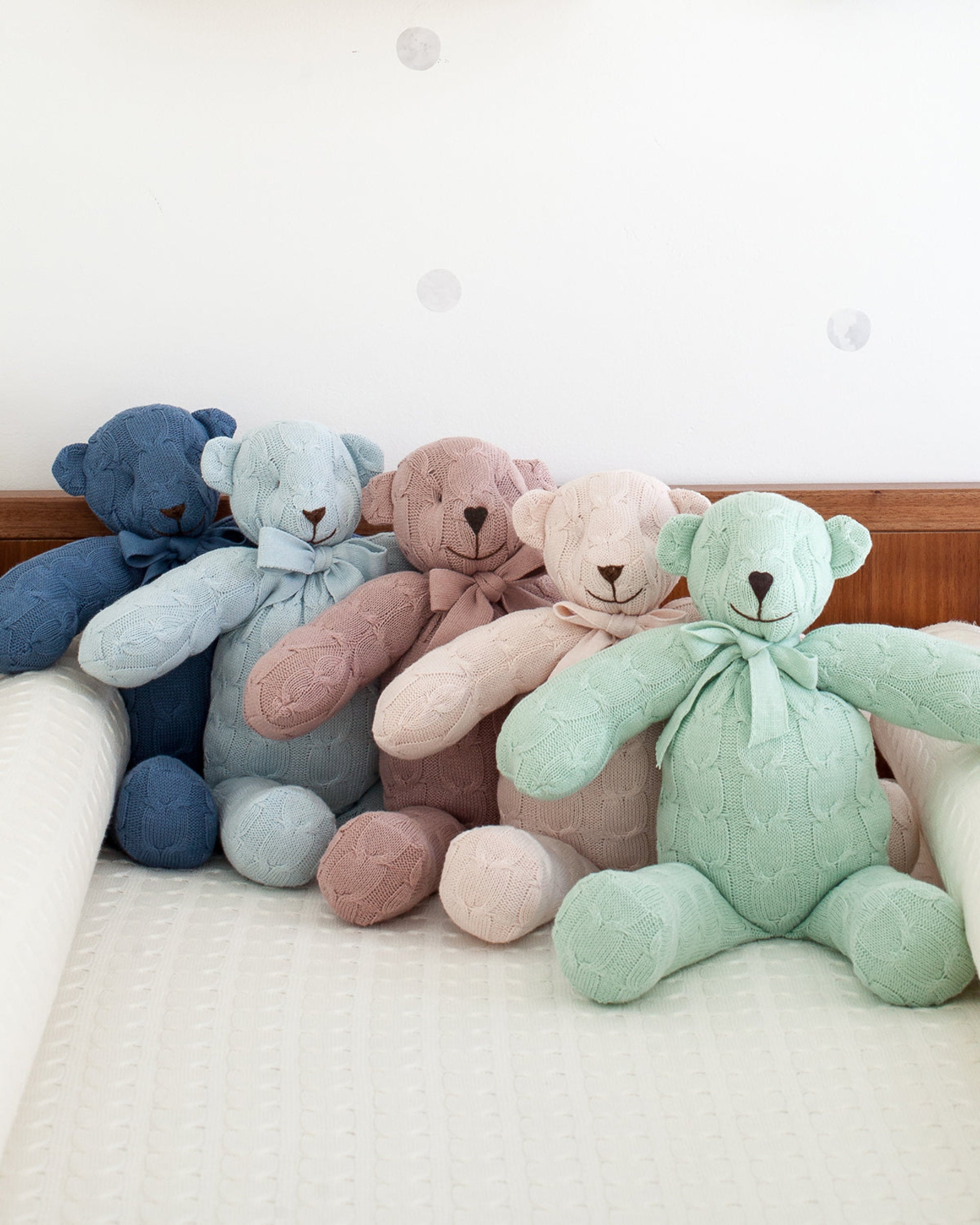 Plush Cable Knit Teddy Bear Colors