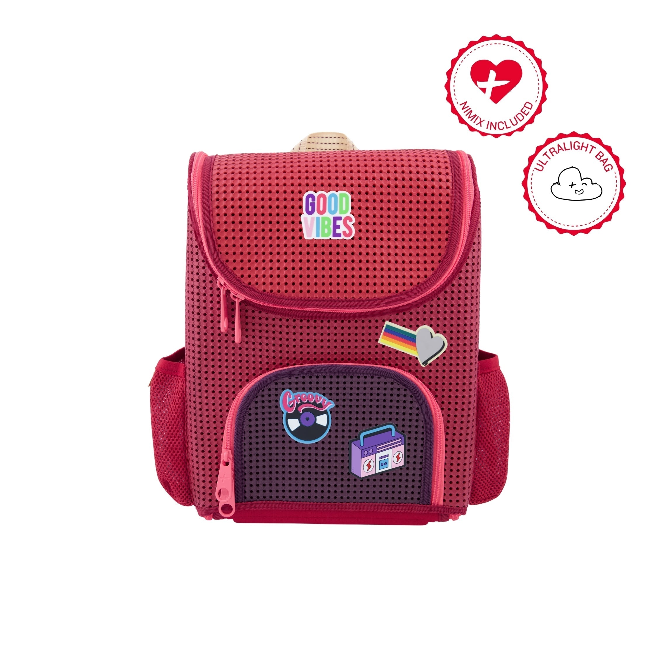 Student Backpack Multi Rose With Nimix Good-vibes Set