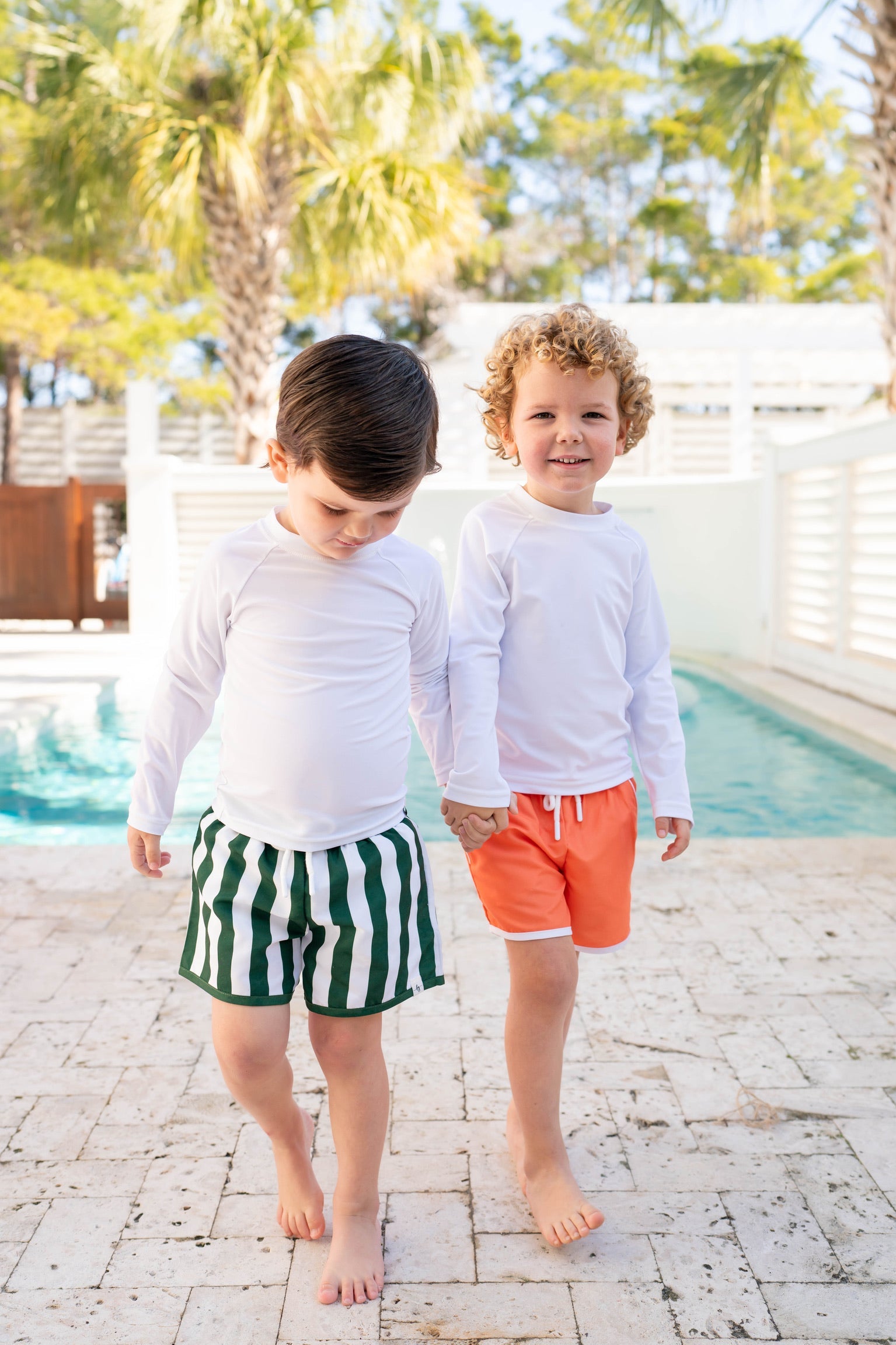 Green Stripe Swim Shorts