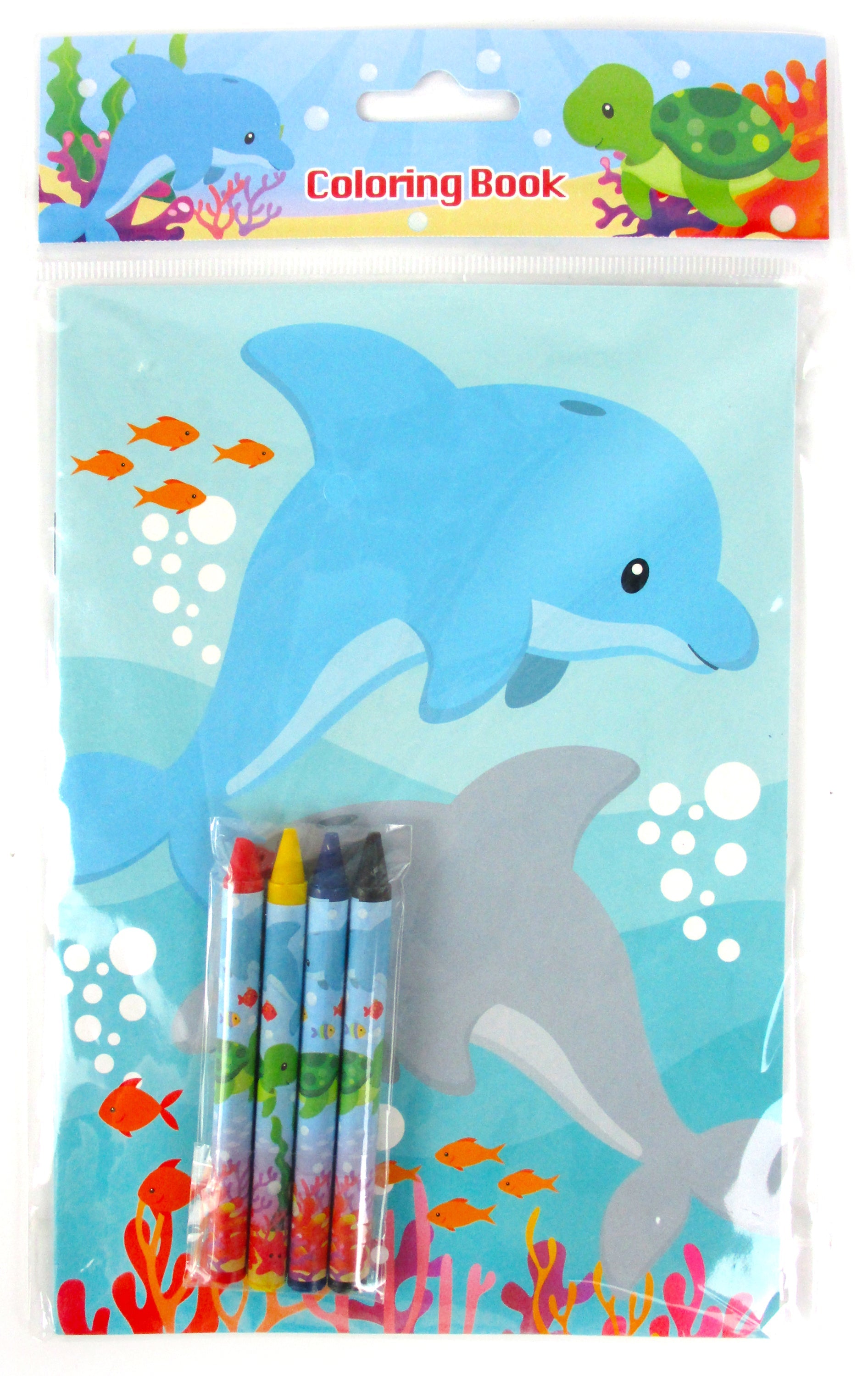 Sea Life Ocean Animals Coloring Books With Crayons Party Favors - Set Of 6 Or 12