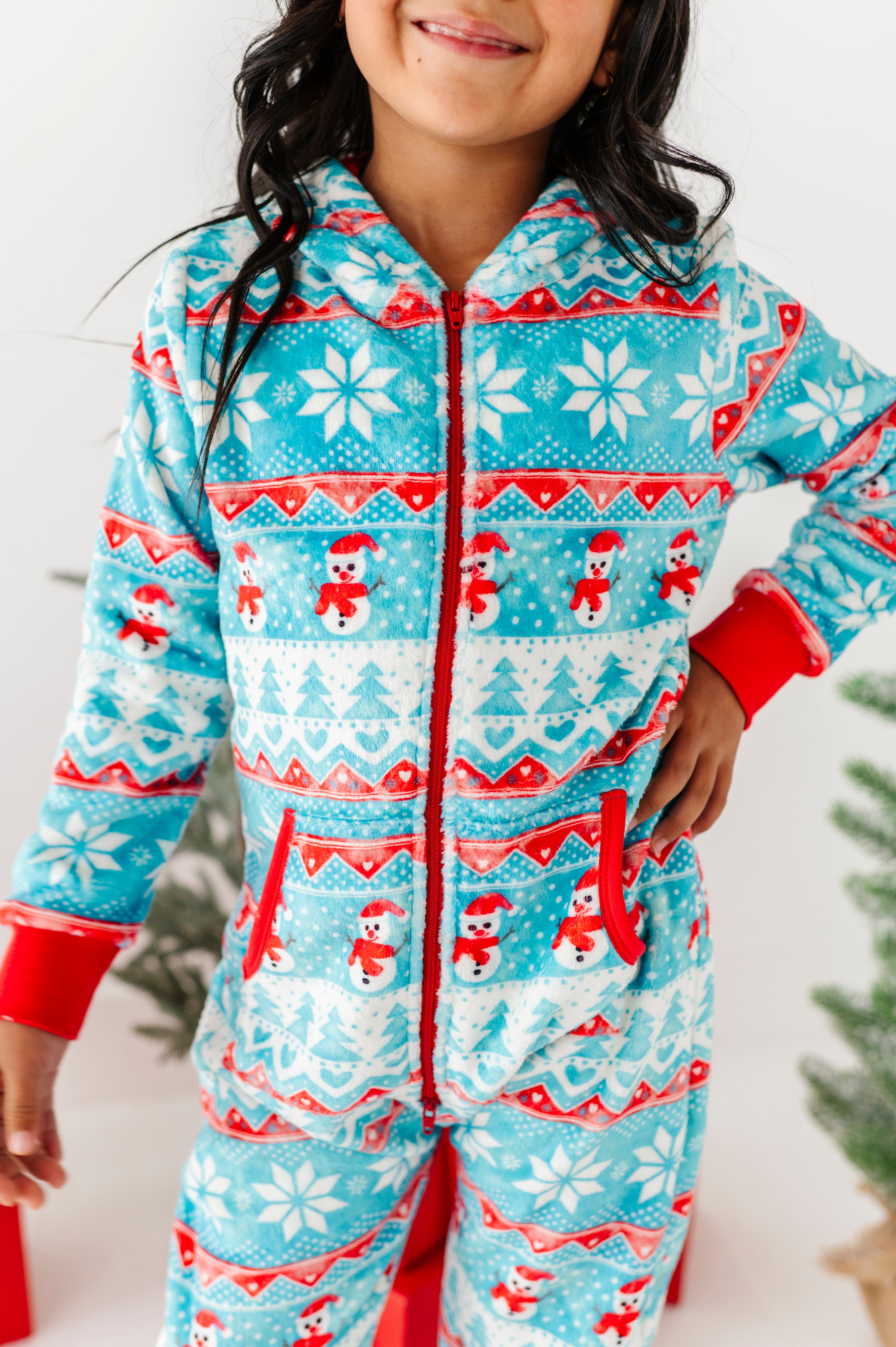 Frosty Fair Isle Microfleece Hooded Jumpsuit