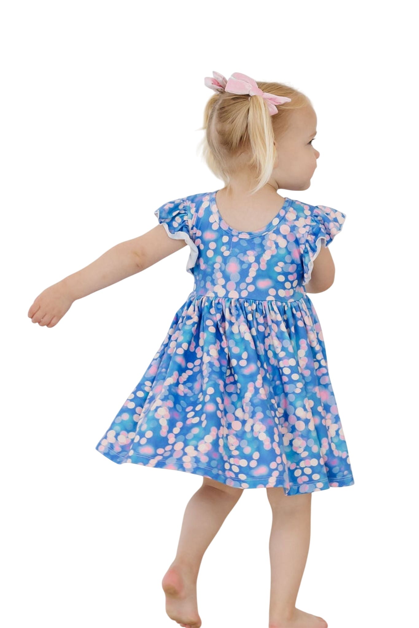 Shimmer & Shine Flutter Sleeve Twirl Dress