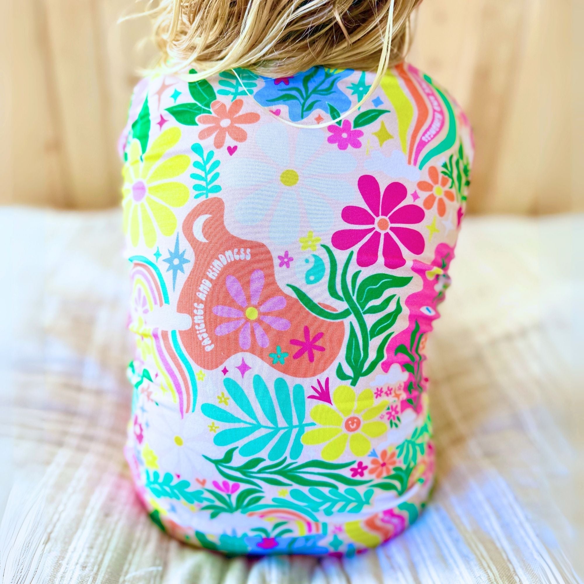 The Second-skin 2-piece Short Sleeve Pajama | Rainbow Daisy Babe