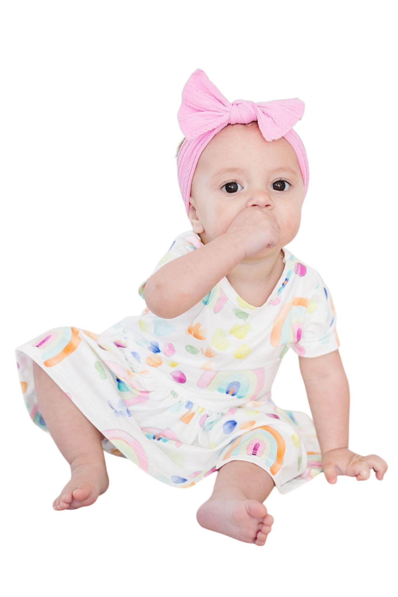 Watercolor Rainbows S/s Twirl Bodysuit