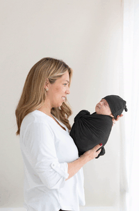 Swaddle Blanket And Hat Set - Black