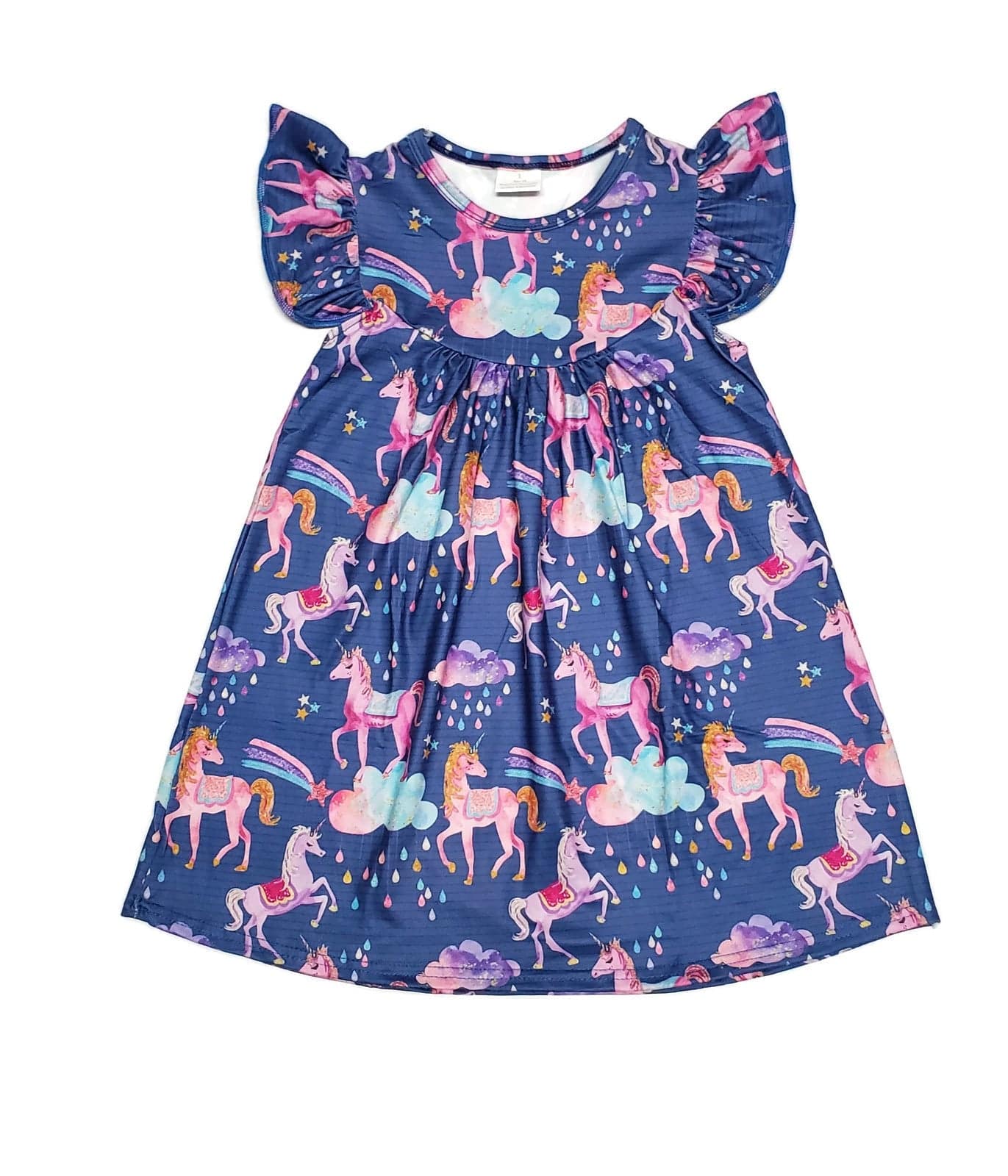 Sparkle Unicorn Milk Silk Flutter Dress