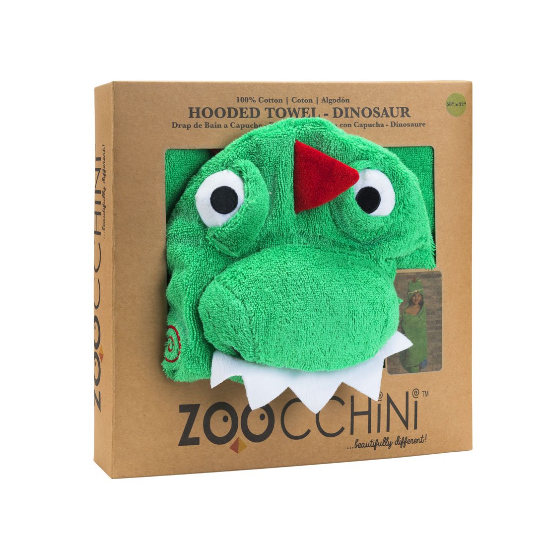 Kids Plush Terry Hooded Bath Towel - Devin The Dinosaur