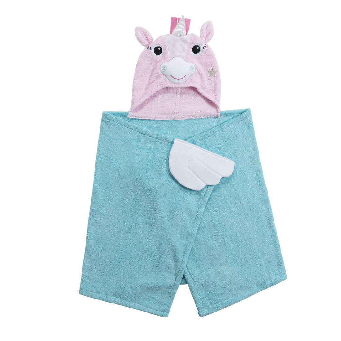 Kids Plush Terry Hooded Bath Towel - Allie The Alicorn