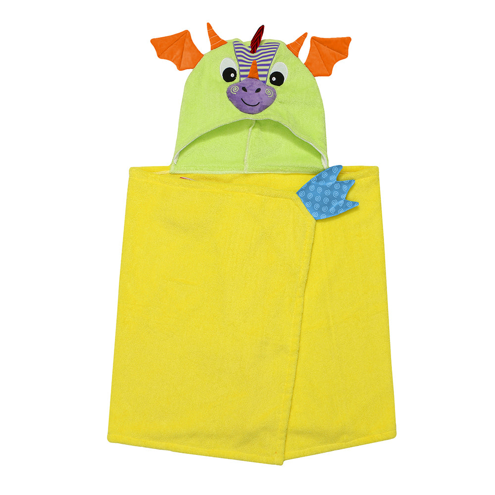 Kids Plush Terry Hooded Bath Towel - Drool The Dragon