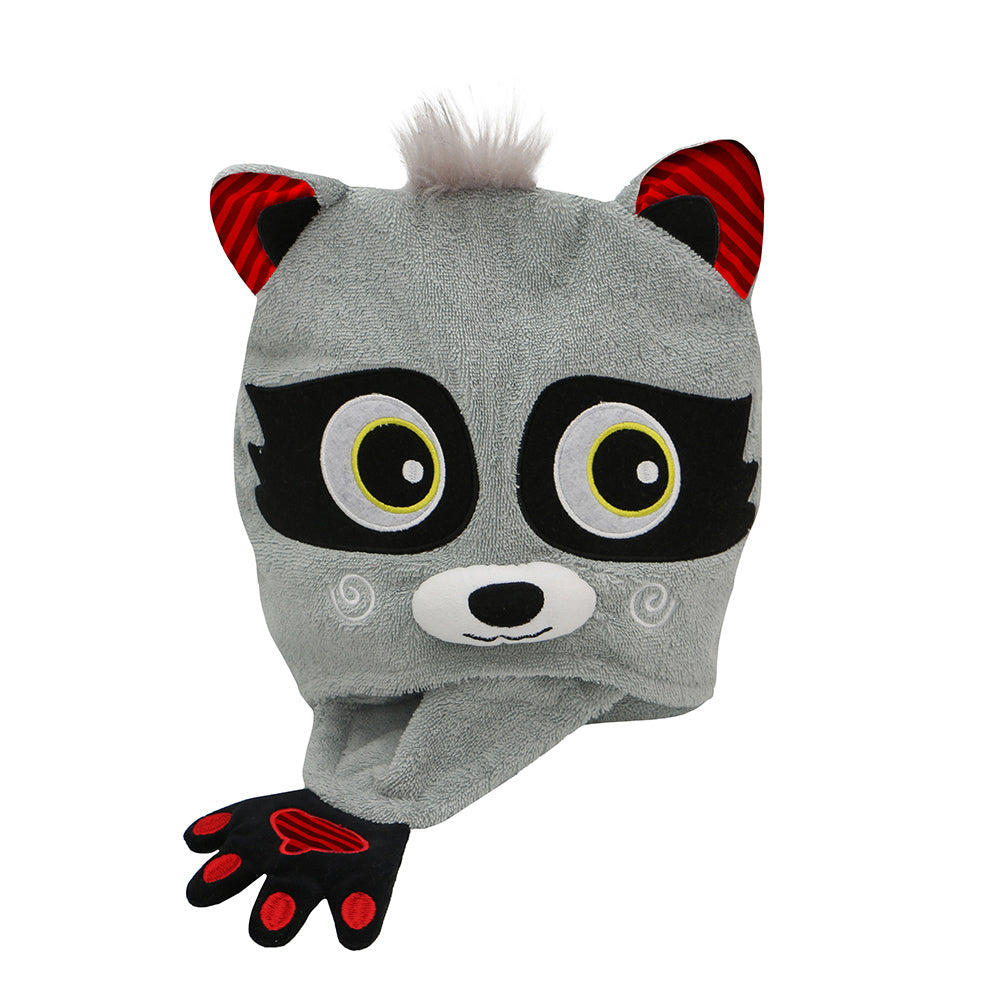 Kids Plush Terry Hooded Bath Towel - Rocco The Raccoon