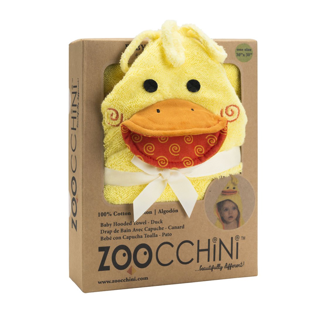 Baby Plush Terry Hooded Bath Towel - Puddles The Duck