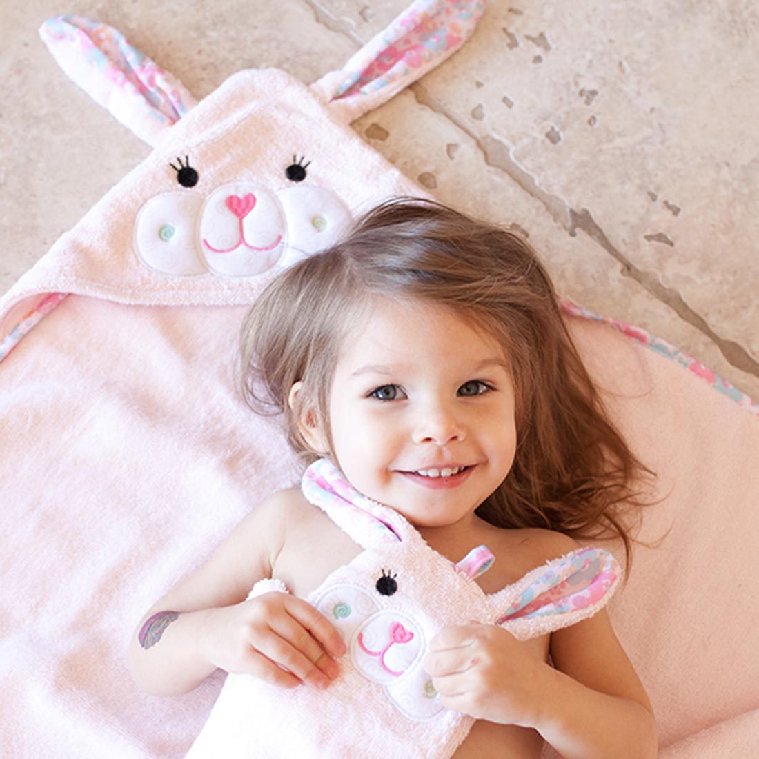 Baby Plush Terry Hooded Bath Towel - Beatrice The Bunny