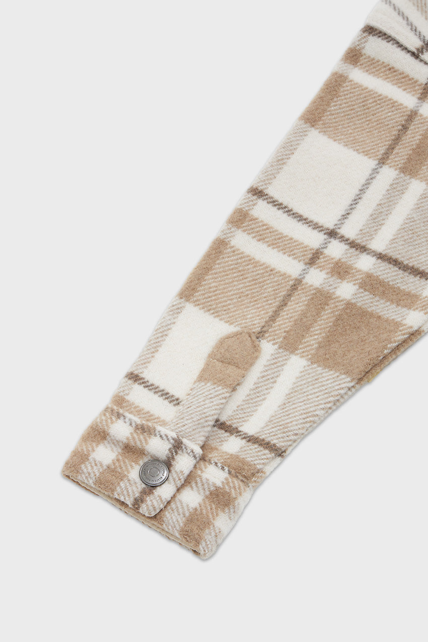 Elongated Oversized Plaid Shirt Jacket
