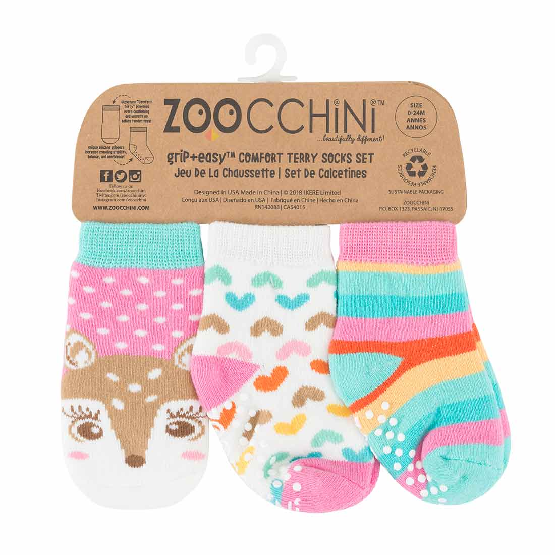 Baby/toddler Terry Socks Set (3-pk) - Fiona The Fawn