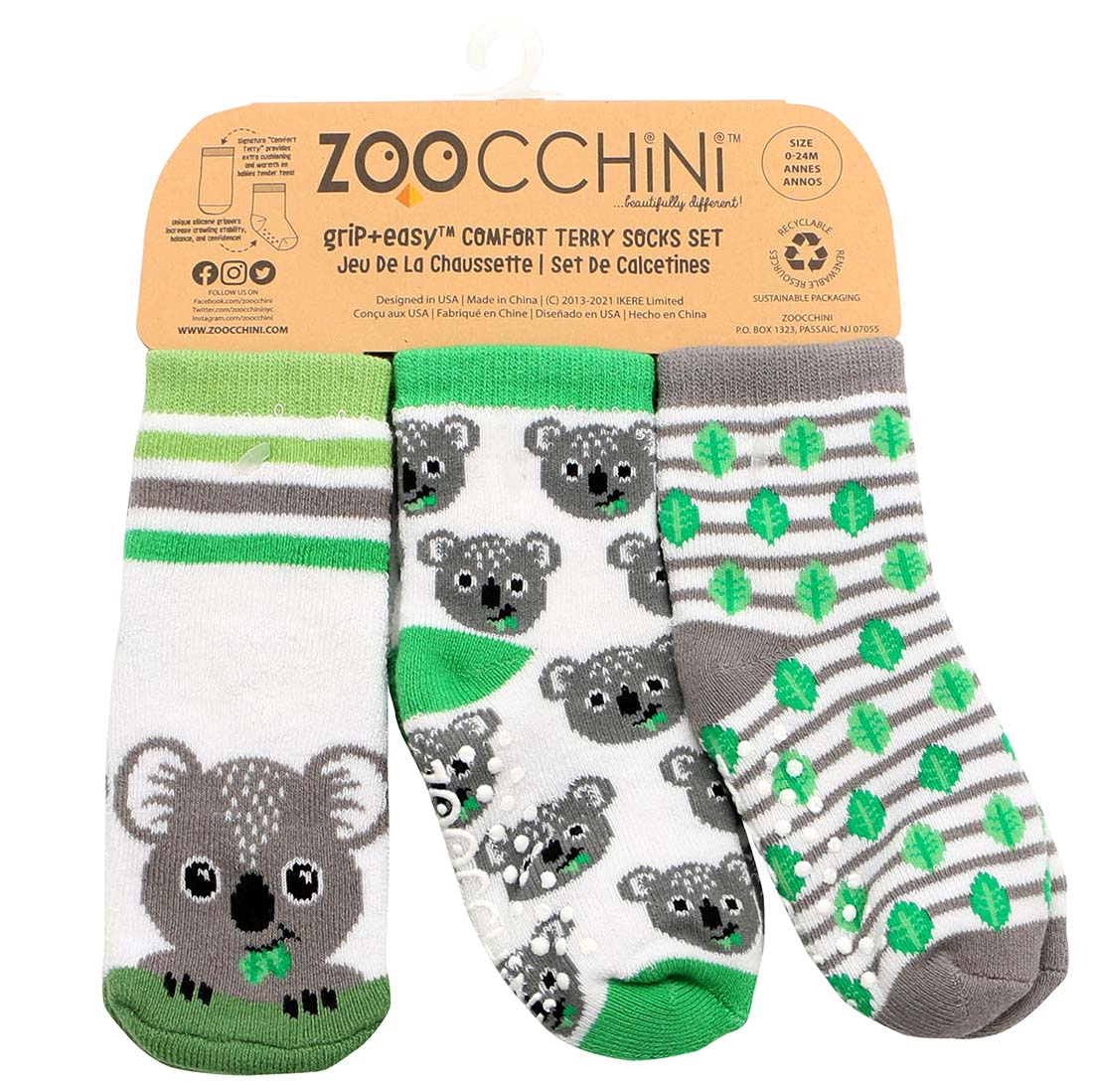 Baby/toddler Terry Socks Set (3-pk) - Kai The Koala