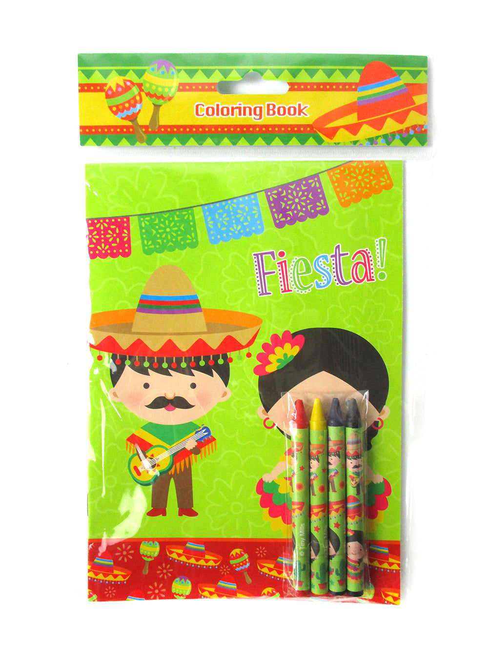 Fiesta Coloring Books With Crayons Party Favors - Set Of 6 Or 12