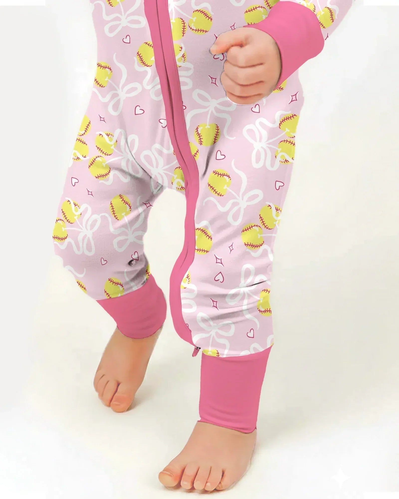 Softball Cherry Mom And Girl Matching Bamboo Convertible Zippy