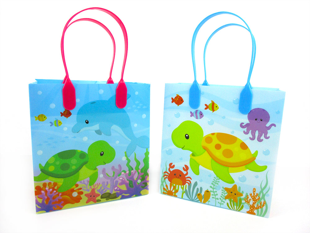 Ocean Life And Turtles Party Favor Bags Treat Bags - Set Of 6 Or 12