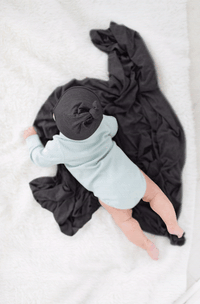 Swaddle Blanket And Hat Set - Black
